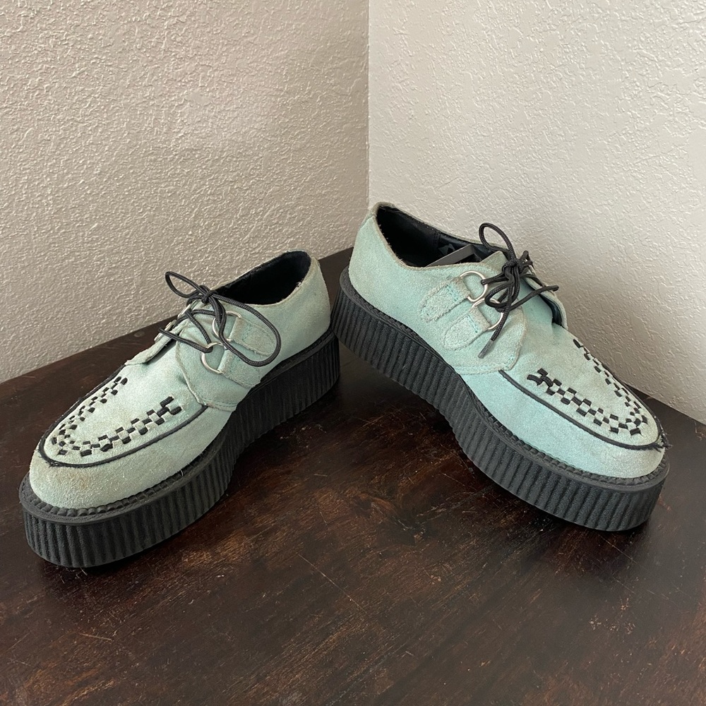 T.U.K. Baby Blue Suede Viva Mondo Creepers